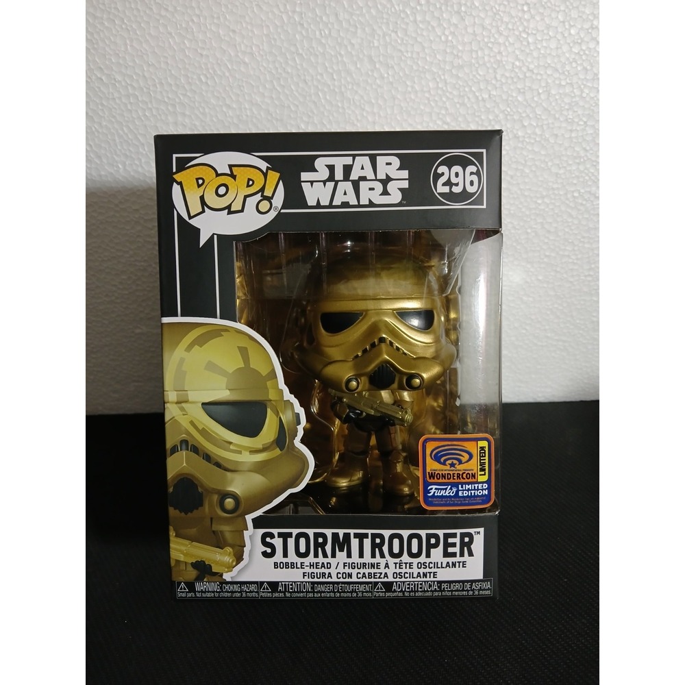 Funkoβ Pop! Star Wars: Gold Stormtrooper #296 - Wonder Con Exclusive